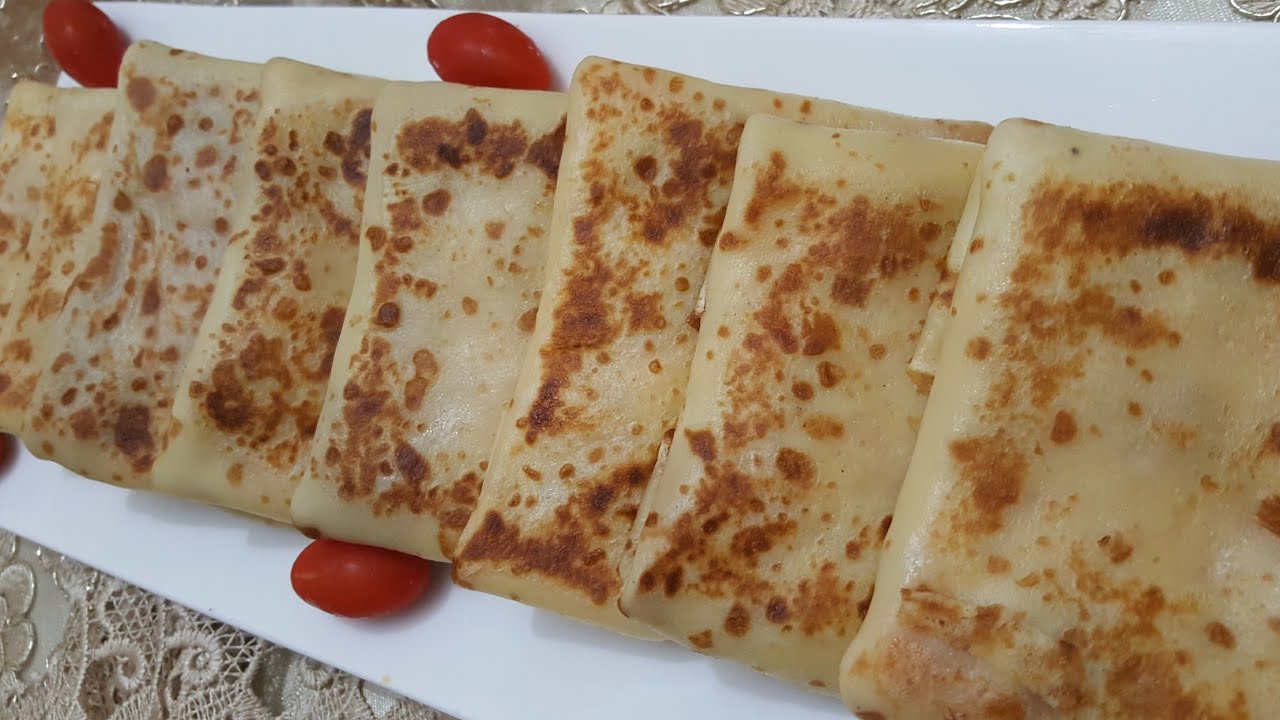 أسهل#فطائر#كريب مالحين في المقلاة بحشوة اقتصادية للعشاء راوعة👌 في المذاق😋