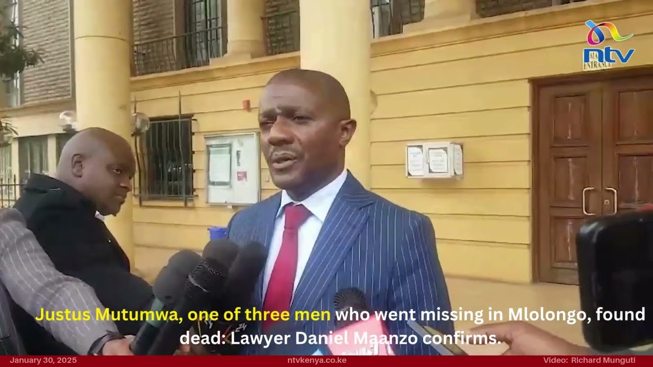 Justus Mutumwa, one of three men who went missing in Mlolongo, found dead: Senator Maanzo confirms