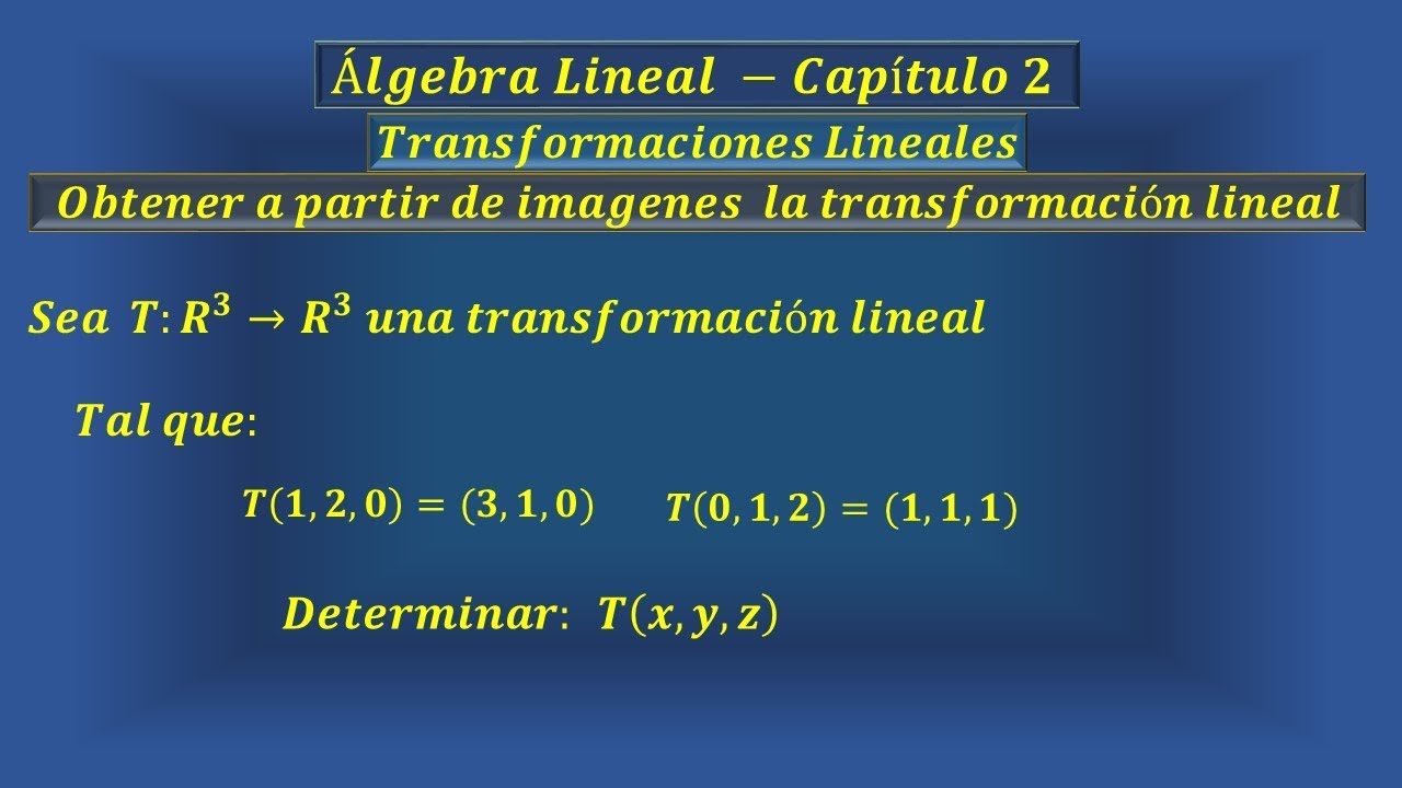 Obtener una transformación lineal a partir de imágenes - Ejercicio 10