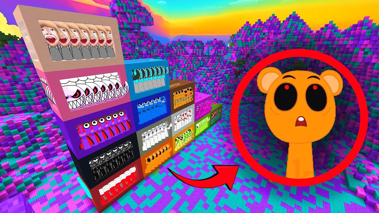 New Sprunki OC Squeak Phase 2 In Colored Boxes Minecraft PE MOD