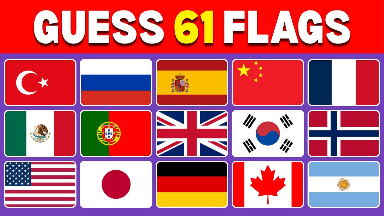 Can You Guess 61 Countries By Flags In 3 Seconds Each | Country Flag Quiz