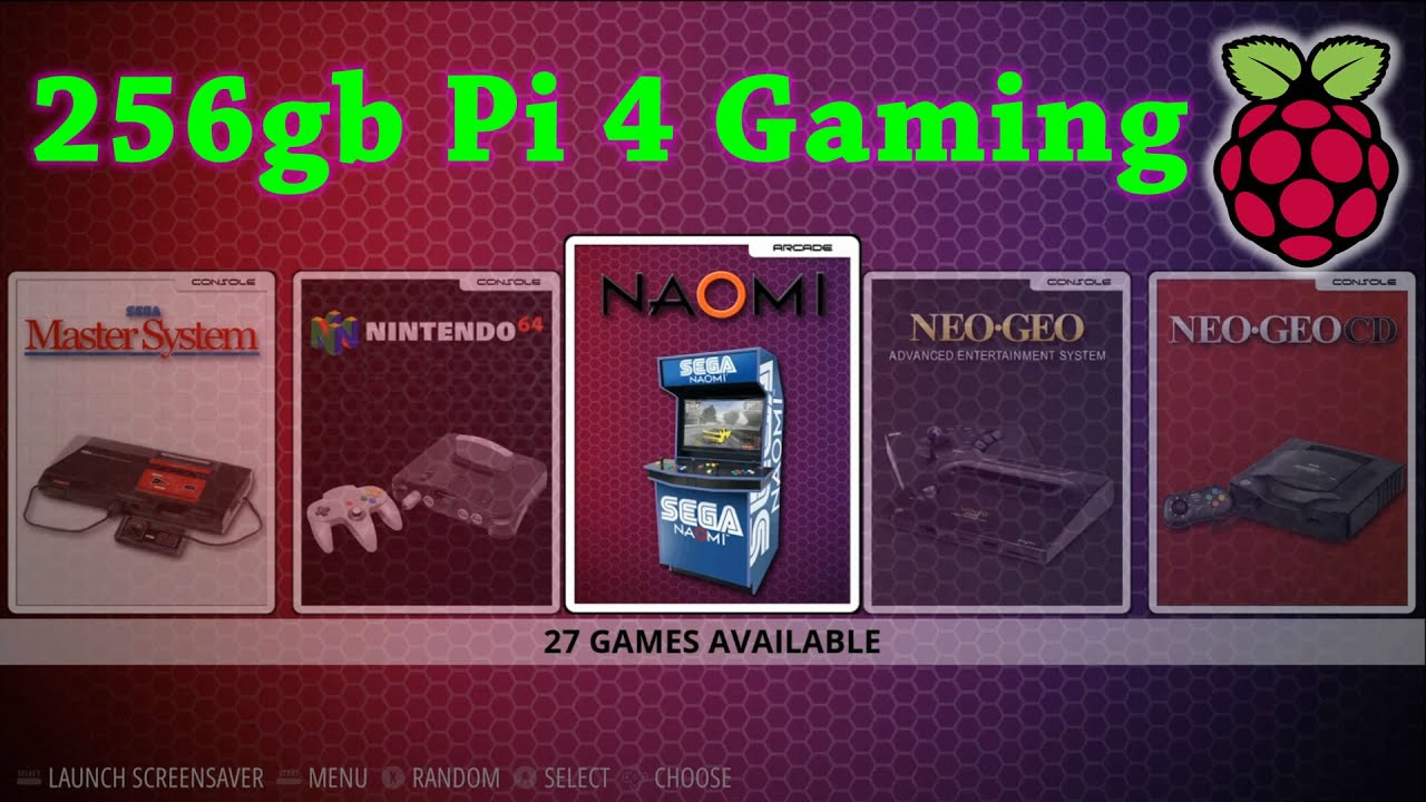 Hand Selected Retro Games Raspberry Pi 4 Gaming - 256GB