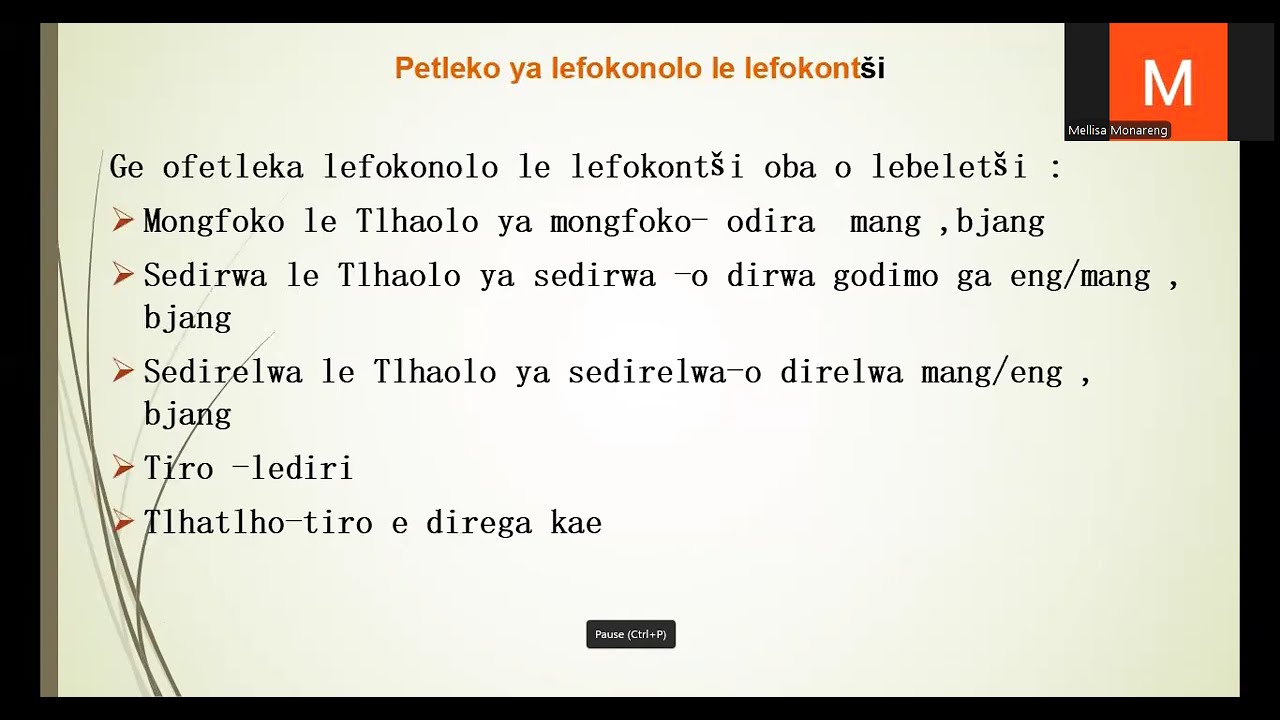 MAFOKO LE MEHUTA YA ONA