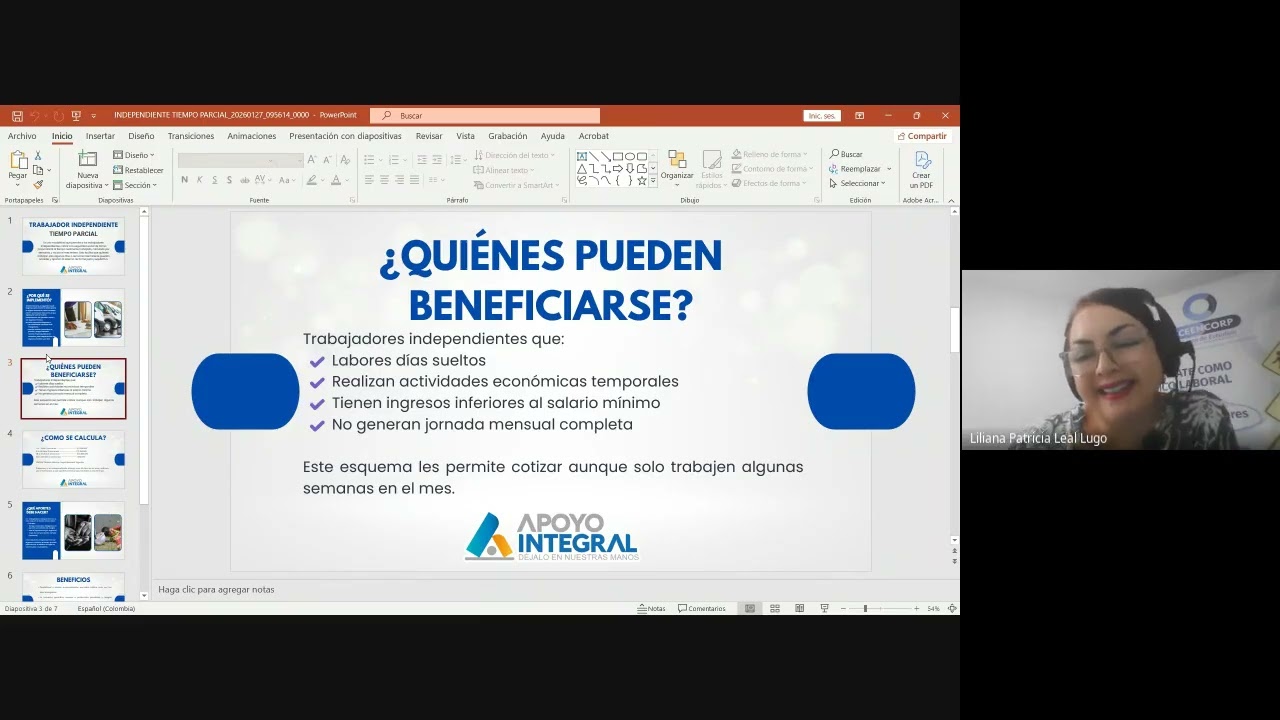 NUEVA ALTERNATIVA DE PAGO DE SEGURIDAD DE INDEPENDIENTES DE MEDIO TIEMPO.. Explicación completa