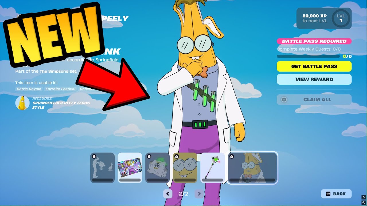 All SPRINGFIELDER PEELY Rewards (Page 1 & 2) in Fortnite - The Simpsons Season