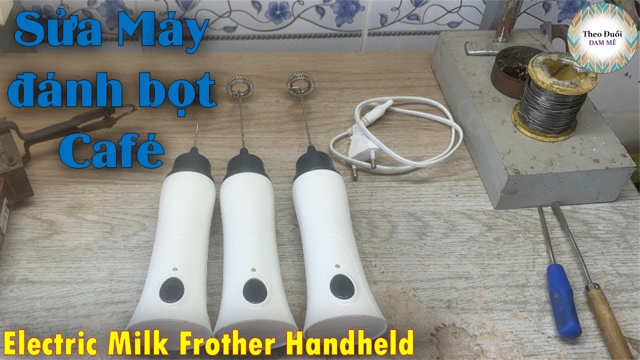 Máy đánh bọt sữa, trứng, đánh bọt cafe_Handheld Electric Milk Frother for Whisk & Coffee Foamer Wand