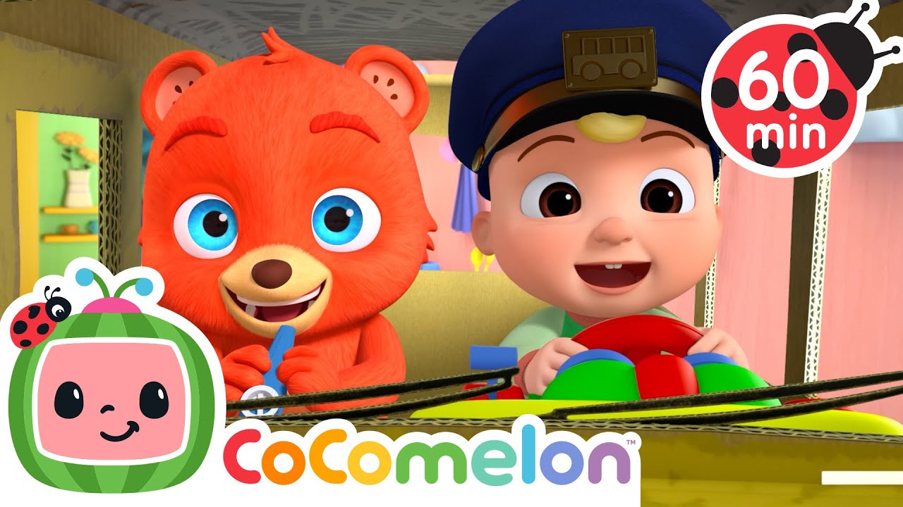 Wheels on the Bus (The Music Video 🎬) | Stay Pawsitive | JJ's Animal Time | Preschool Cartoons
