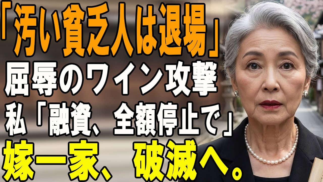 「貧乏人は帰れ」結婚式でワインを浴びせた息子と嫁→私が全融資を握る銀行部長だと知った瞬間、顔面蒼白に… 【シニアライフ】【60代以上の方へ】