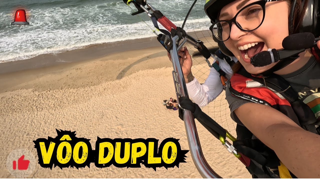 VOO DE PARAMOTOR NA PRAIA BRAVA | VOO DUPLO DE PARAMOTOR | VOO DUPLO DE PARAPENTE