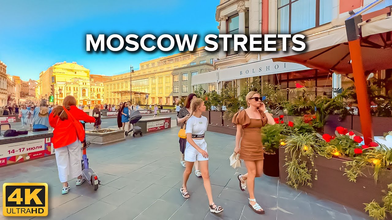 [4K] 🇷🇺 Moscow Streets ☀️ Kamergersky Lane and Kuznetsky Most Street | Pedestrian Route | June 2022