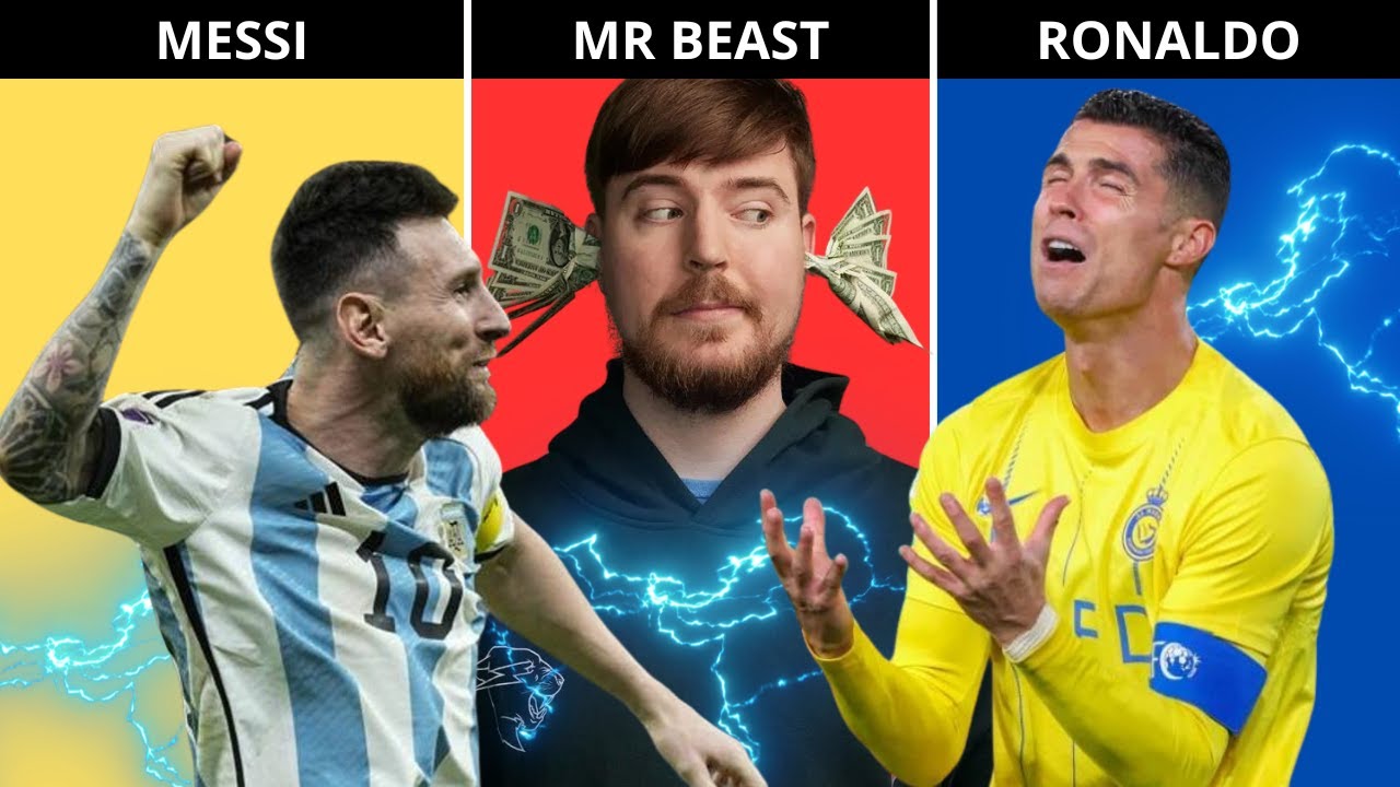 Сравнение: Роналду vs MrBeast vs Месси