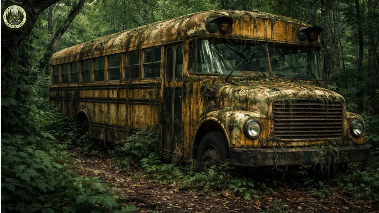 One Man Finds Forgotten Bus in the Forest & Builds Cozy Jungle Shelter Inside – No Talking ASMR