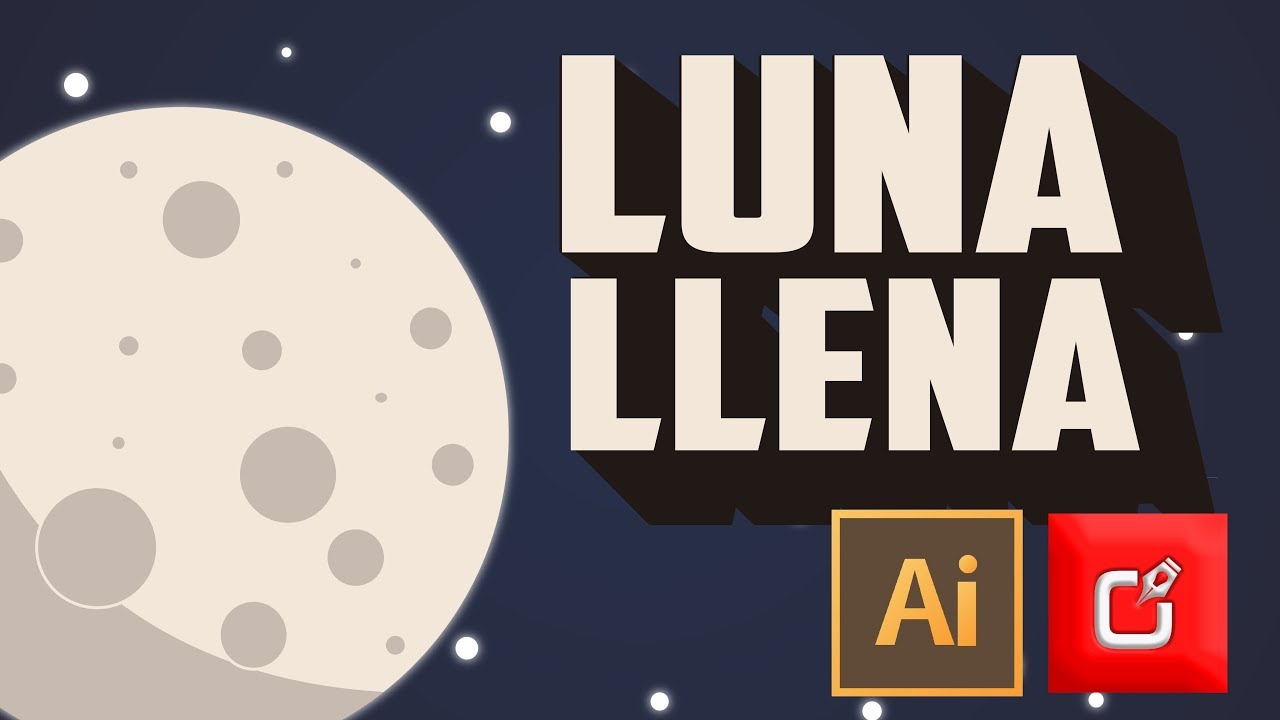 🔴 Como Hacer Luna Llena en ILLUSTRATOR | Tutorial ⭐