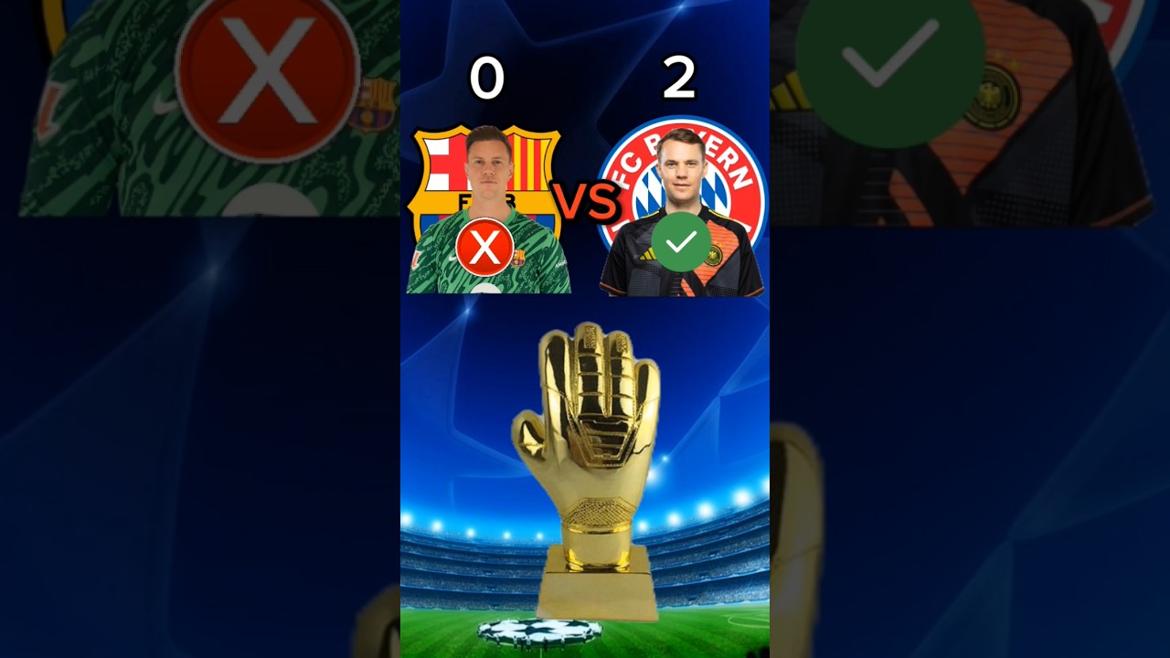 Marc-Andr&eacute; ter Stegen vs Manuel Neuer all trophy challenge 🏆 Barcelona vs FC Bayern Munich #football