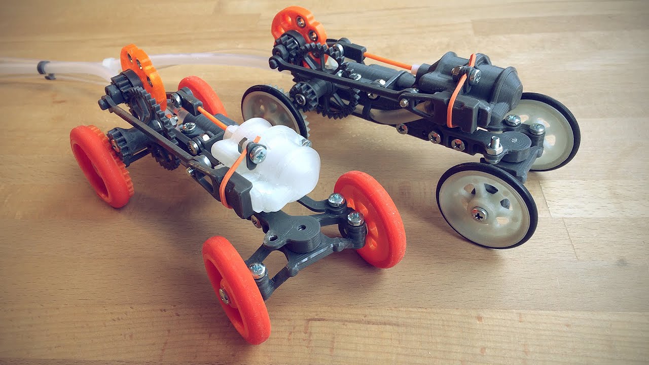 3d Printed Pneumatic-Engined Toy Car - The Vapemobile