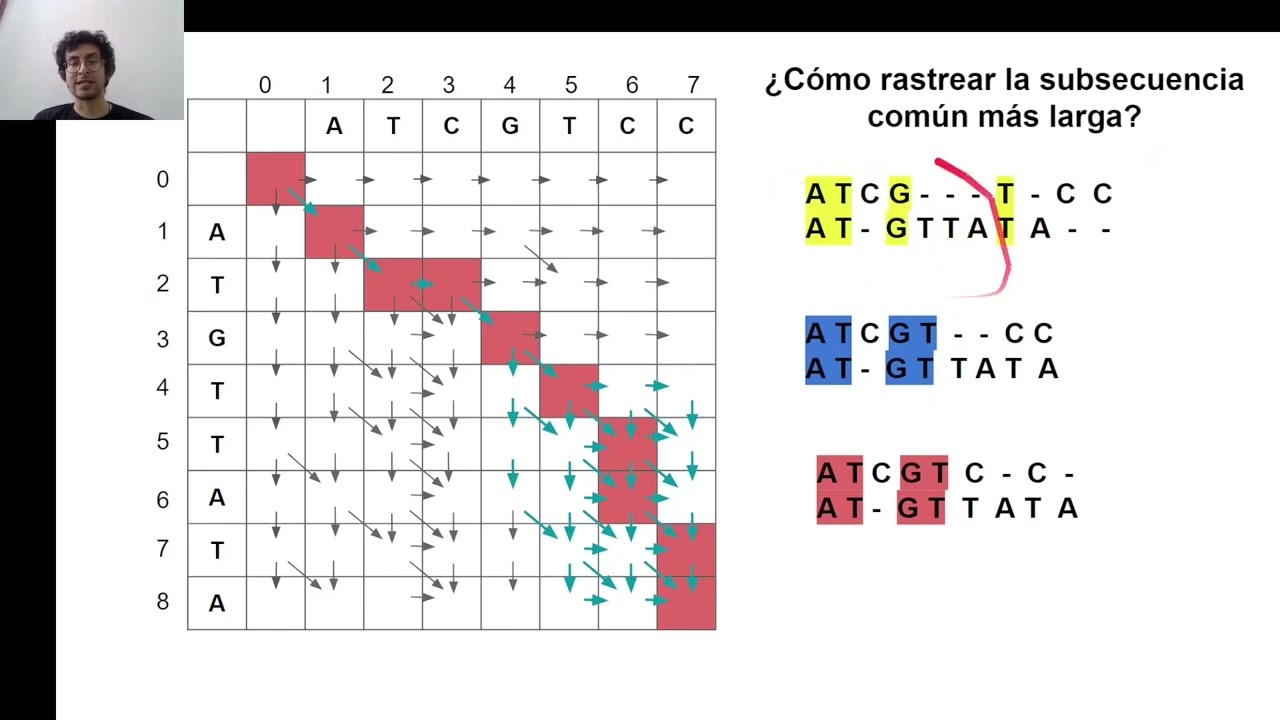 5.8 Comparación de secuencias biológicas - De adelante hacia atras (Backtracking)