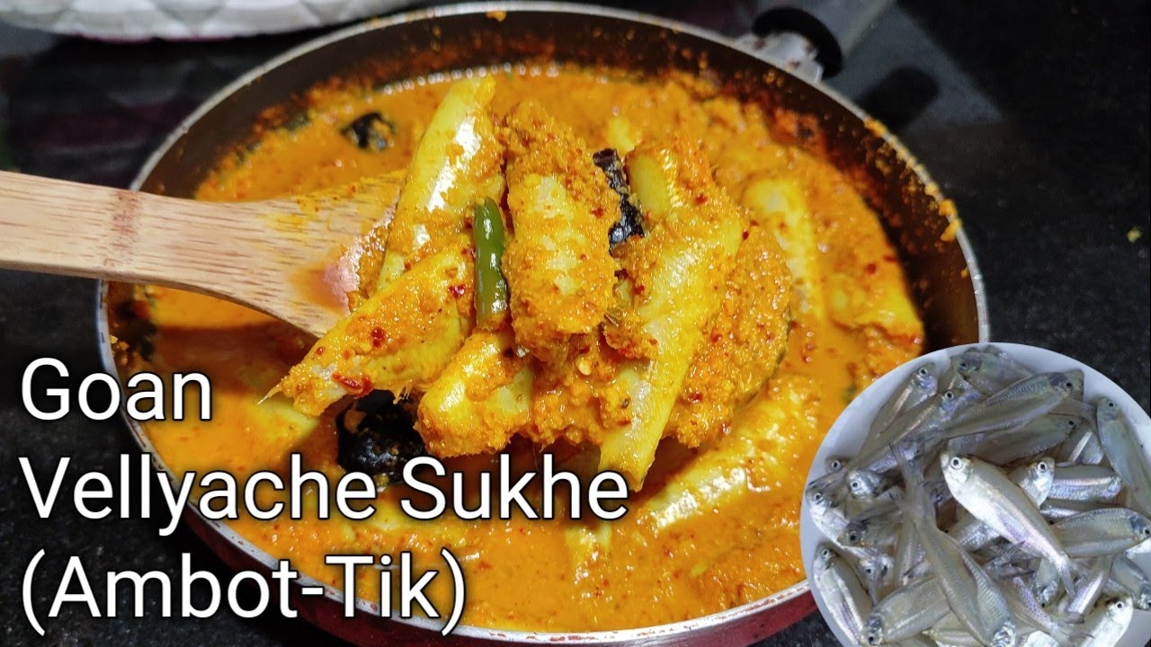 Goan Vellyache Sukhe (Ambot-Tik)| Silver Fish/White sardines semi-gravy Recipe (spicy and Tangy)