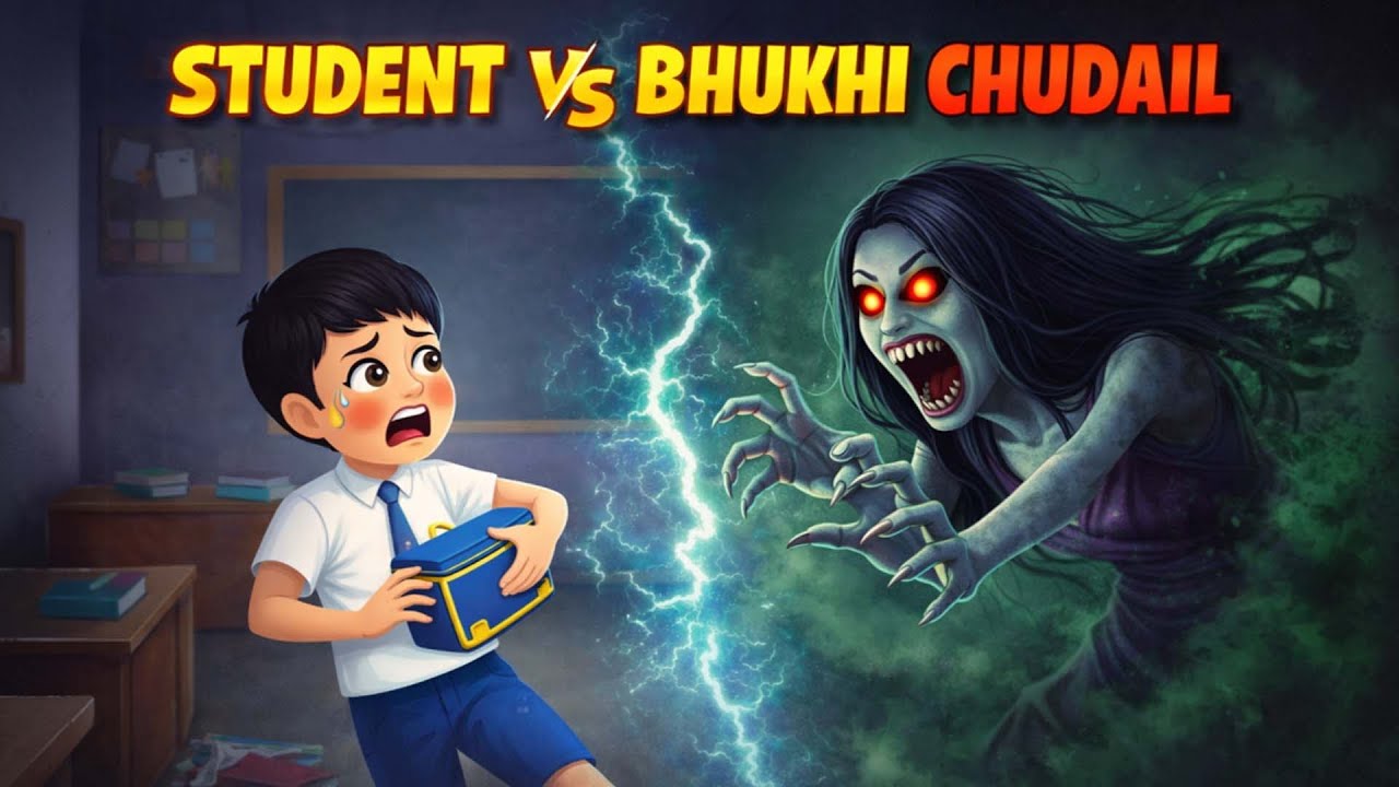 Bhootiya Kahani स्टूडेंट vs भूखी चुड़ैल student vs bhukhi chudail || Hindi Stories | Kahaniya Cartoon