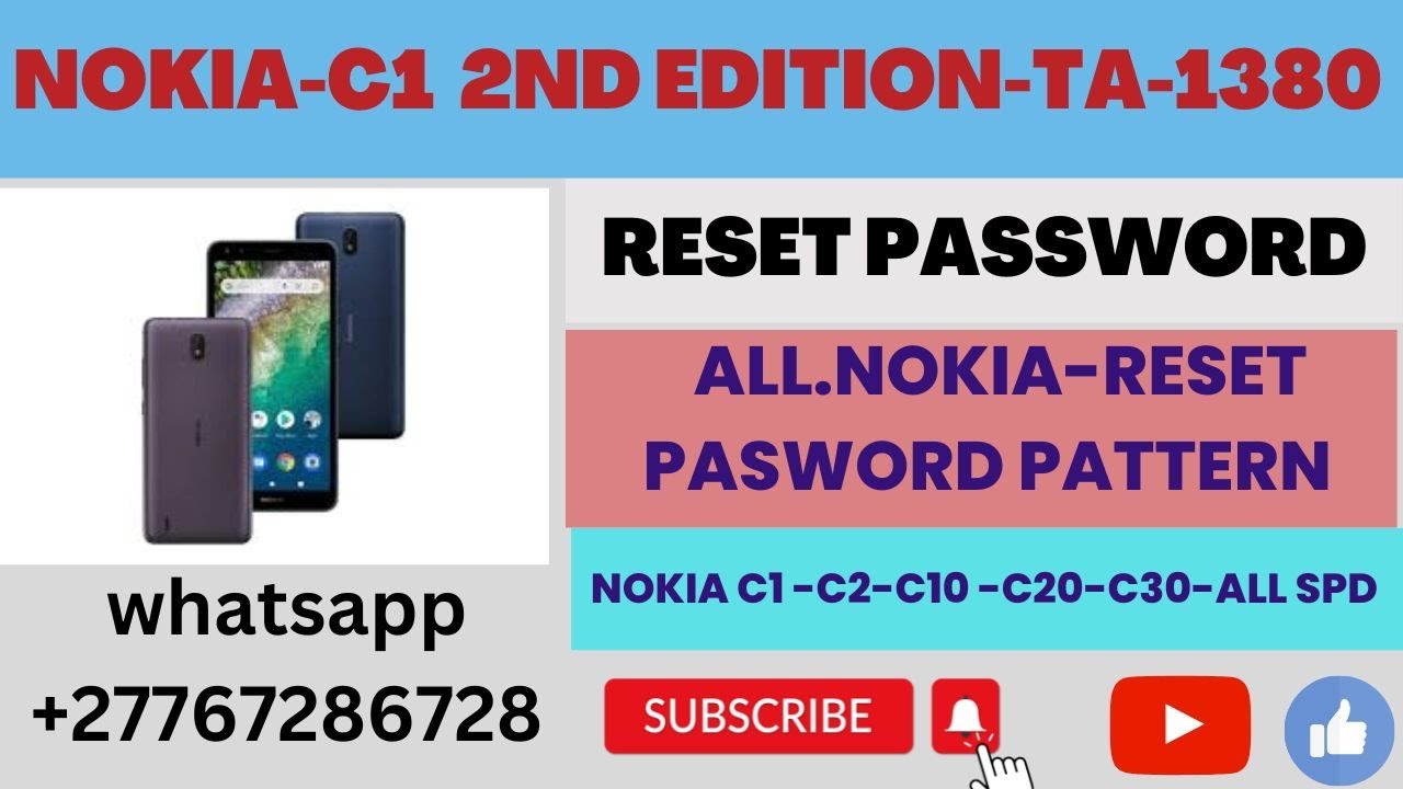 Nokia c1 2nd edition hard reset/ta-1380 remove/password one click with free tool