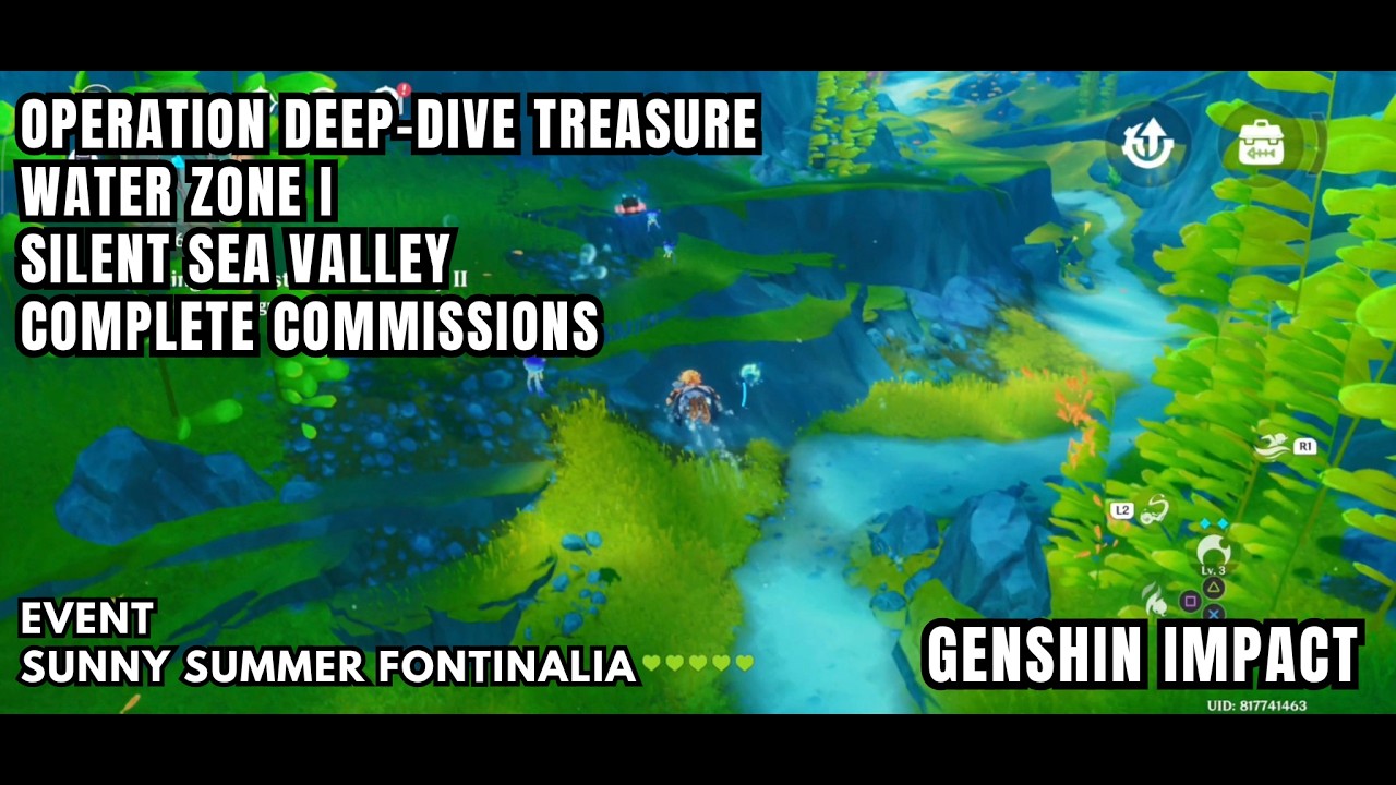 [Genshin Impact Event] Operation Deep-Dive Treasure - Water Zone I Commissions - Silent Sea Valley