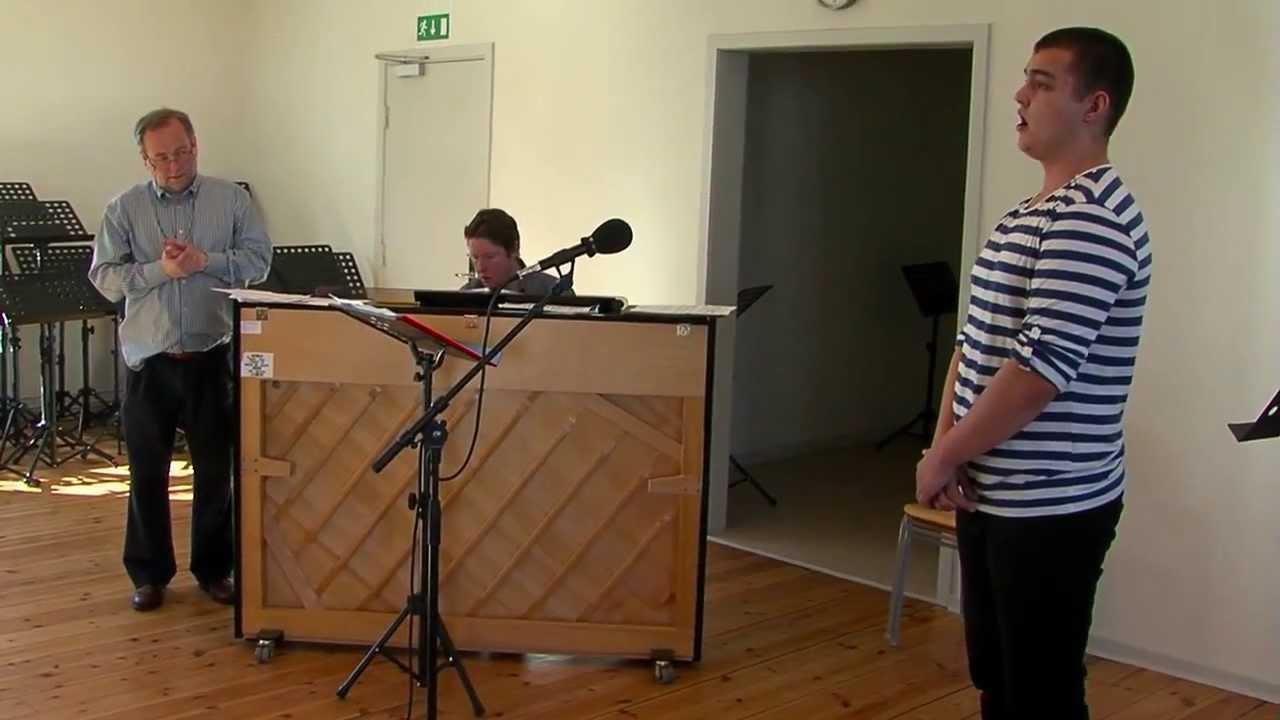 David Lowe teaches bass, 18-year-old Anders (Masterclass 2009 at Den Jyske Sangskole)