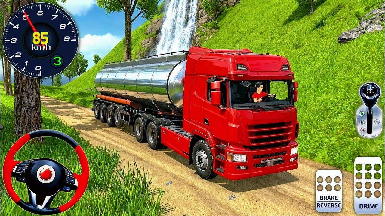 Direksiyonlu Kamyonet Araba Sürüş Oyunu #3 - Oil Tanker Transport Game - Android Gameplay 