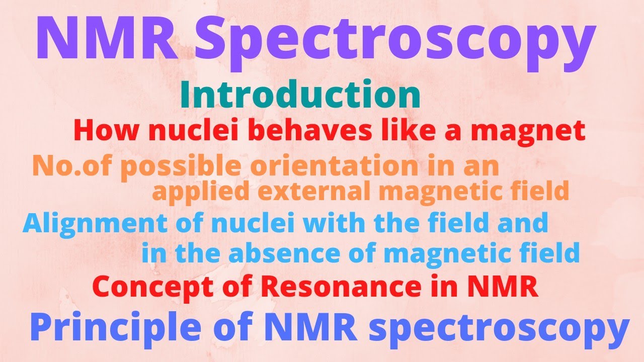 Lecture 01 : Introduction to NMR Spectroscopy & Principle of Nuclear magnetic resonance spectroscopy