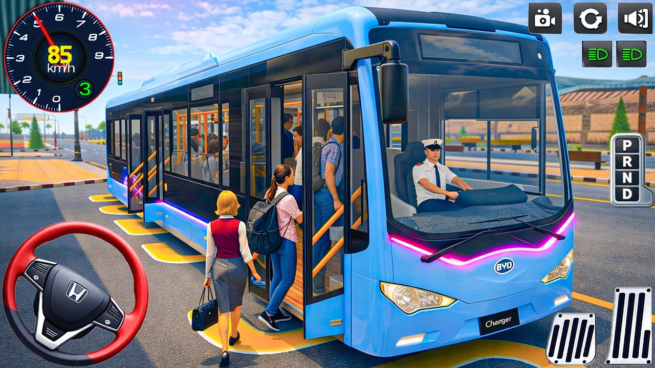Public Transport Bus Driving 3D: City Traffic Passenger Pickup Driving Game 2026 - android gameplay