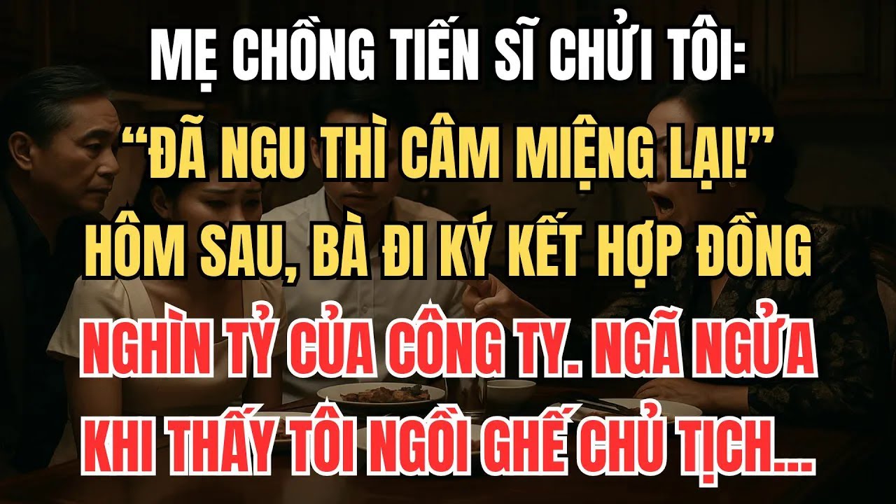 Mẹ Chồng Tiến Sĩ Chửi Tôi： ＂Đã Ngu Thì Câm Miệng Lại!＂ Hôm Sau Bà Tái Mặt Thấy Tôi Ngồi Ghế Chủ Tịch