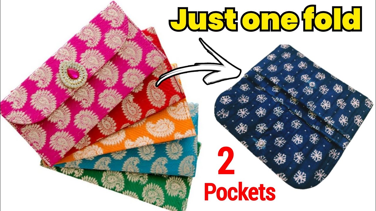 SUPER EASY 👛 2 pocket purse is ready/ Clutch Purse making at home/ bag cutting and stitching #viral