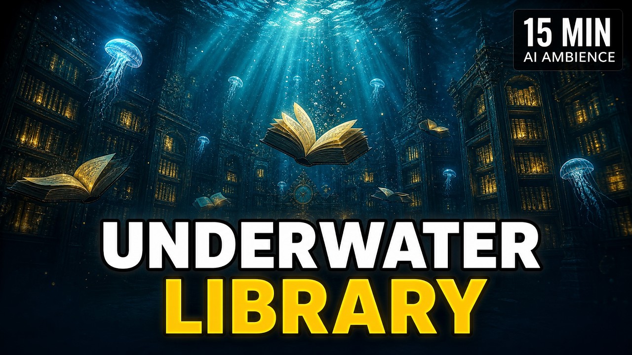 🌊 Underwater Library Ambience 📚 | 15 Min Sleep & Focus Walkthrough 😴