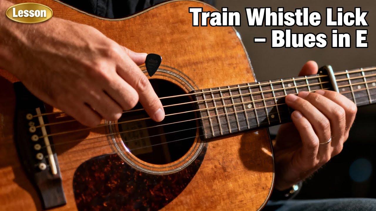 Train Whistle Lick – Blues in E (Lesson) | Acoustic Blues Variations