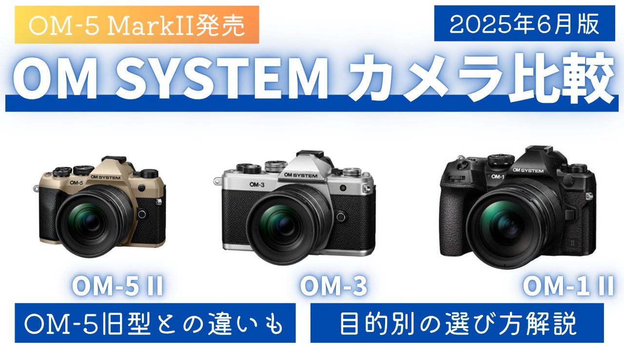 【徹底比較】OM-5 MarkII vs OM-3 vs OM-1 MarkII 新型旧型も比べたうえで最適なカメラはどれ？ 【OM SYSTEM】【マイクロフォーサーズ】
