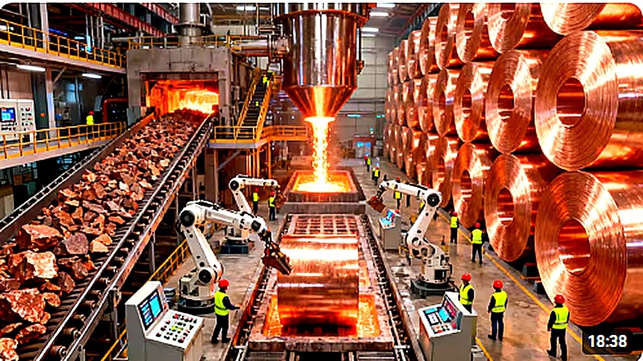 Inside the Copper Industry ⚡ From Raw Ore to Electrical Wire & Cable! #CopperIndustry#CopperMining