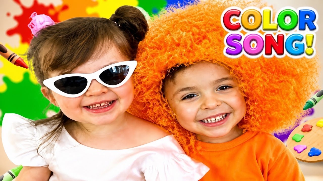 The Color Song with THEO & MIMI & NORA! MORE NURSERY AND RHYMES MUSIC FOR TODDLERS & PRESCHOOLERS