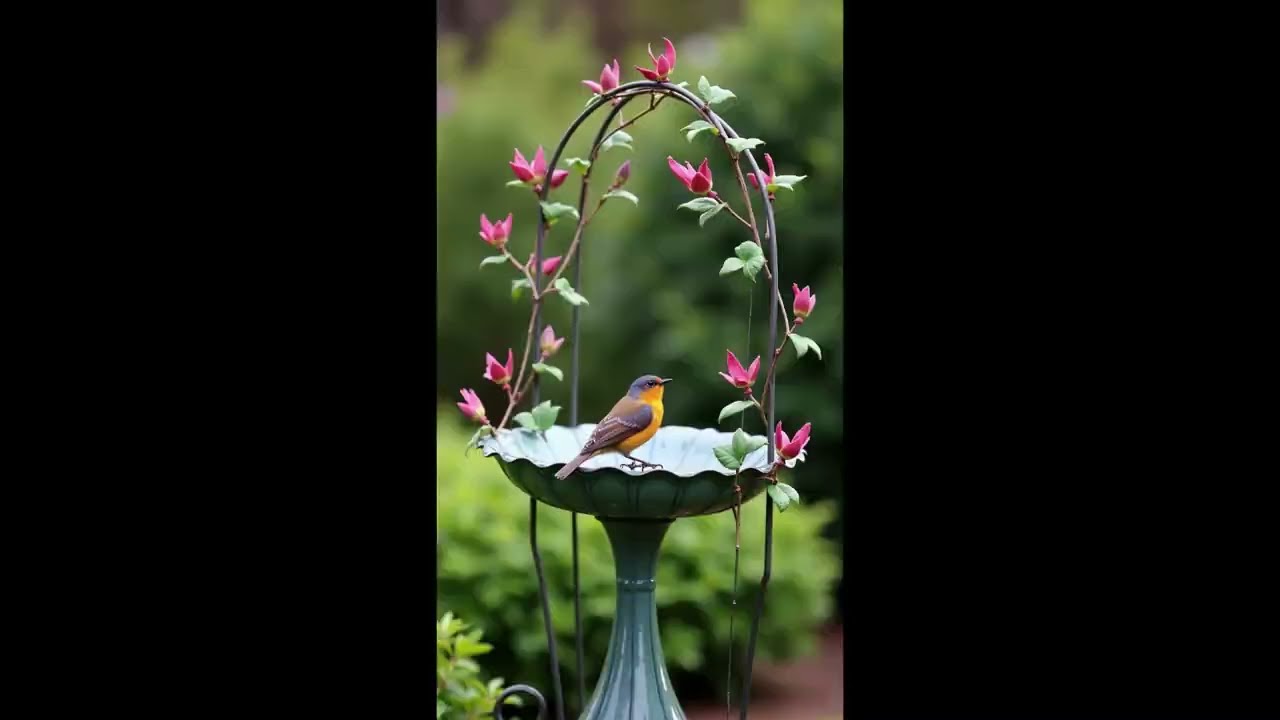 Transform Your Garden with This Beautiful Bird Bath & Trellis Combo!