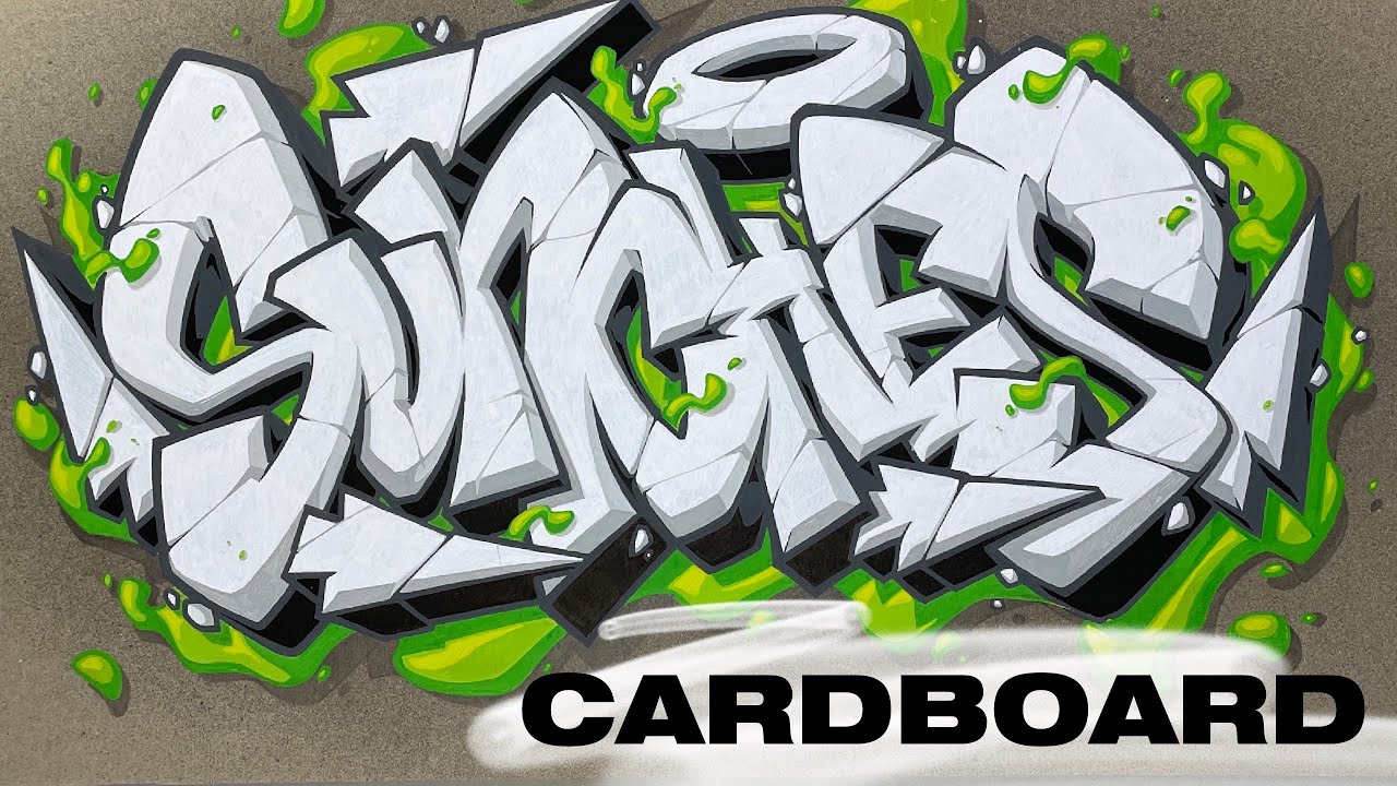 Sasha Sunches Graffiti On Cardboard