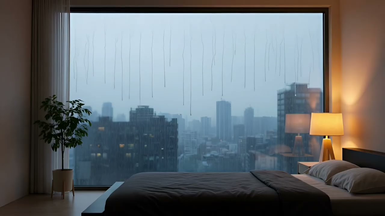 Relaxing Rain on Window 🌧️ 1 Hours for Sleep & Focus