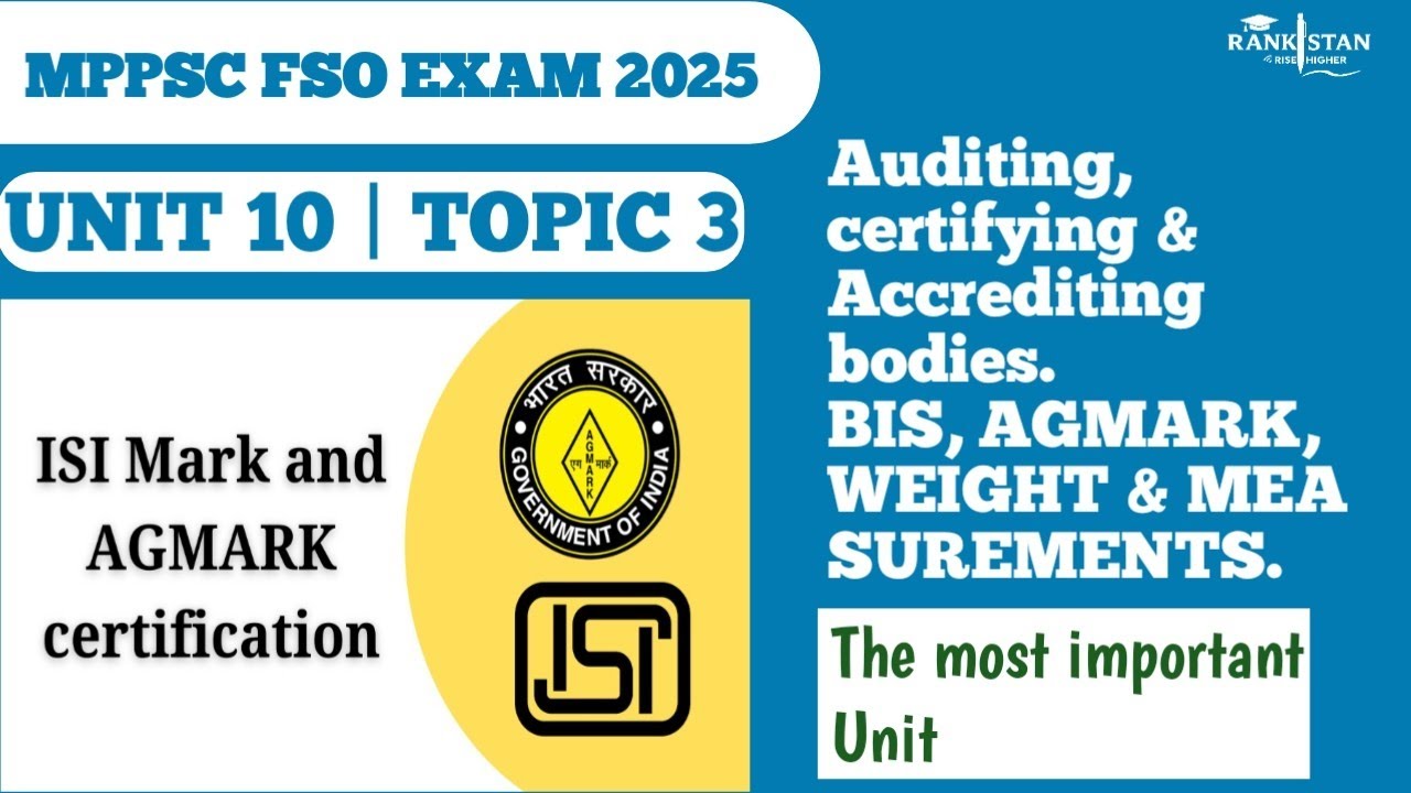 Understand BIS, AGMARK, NABL, NABCB in ONE Video 💡 | FSO Unit 10 Topic 3 Full Explanation