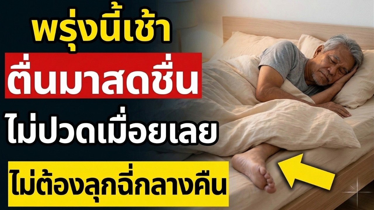 หลับยาก ตื่นกลางดึกบ่อย? หมอแนะ 5 ท่าก่อนนอนช่วยผ่อนคลายขาในวัย 60+