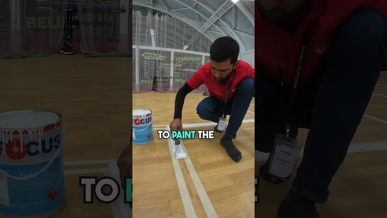 How do we draw court lines of our favourite indoor game? #sports #flooring #indoorgames