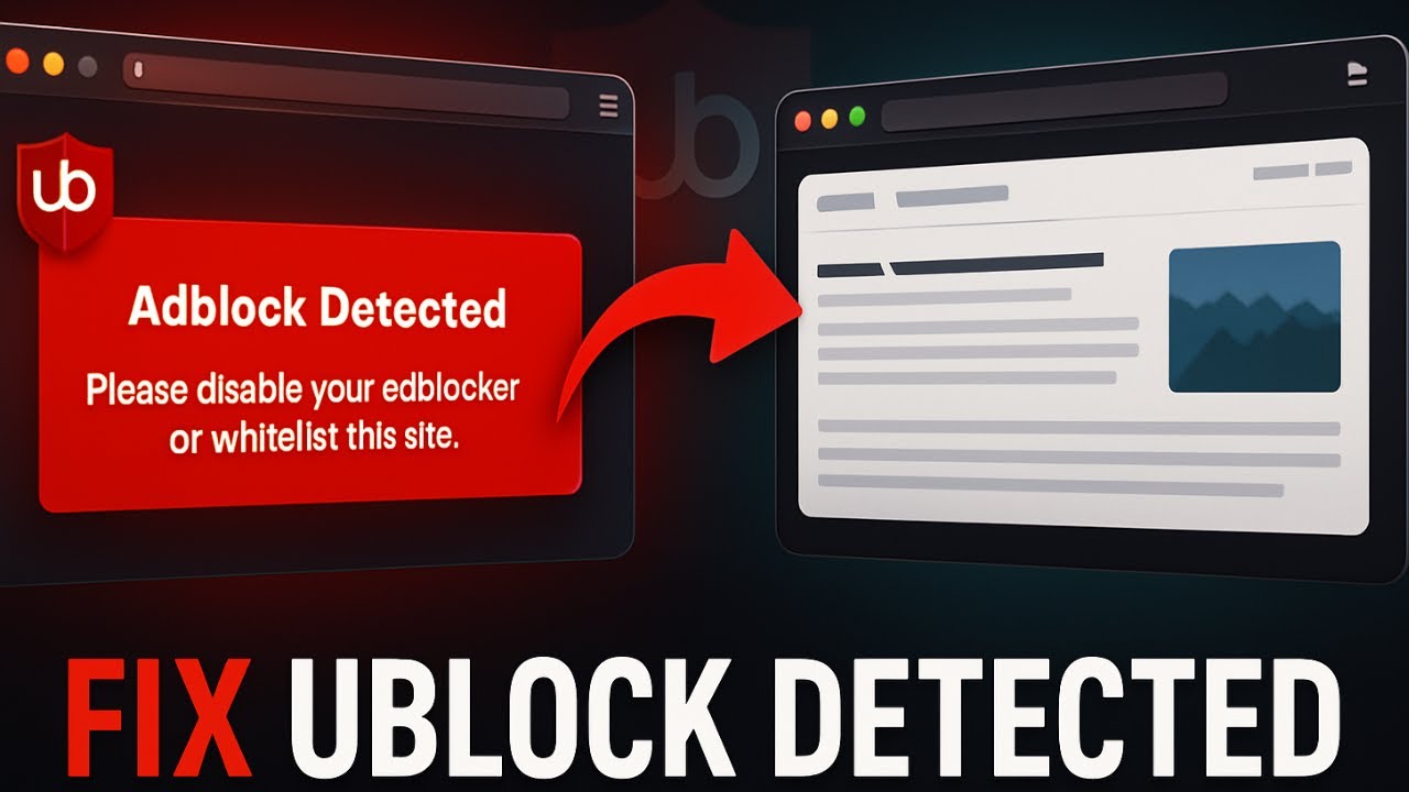 Исправлена ​​ошибка обнаружения uBlock Origin (2026) | Удаление антиблокировщика рекламы с любого...