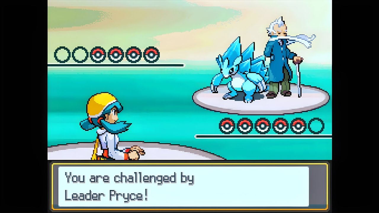 Pokemon Soothing Silver - Johto Leader Pryce @ Mahogany Town, Gym Battle (Singles, Hard Mode)