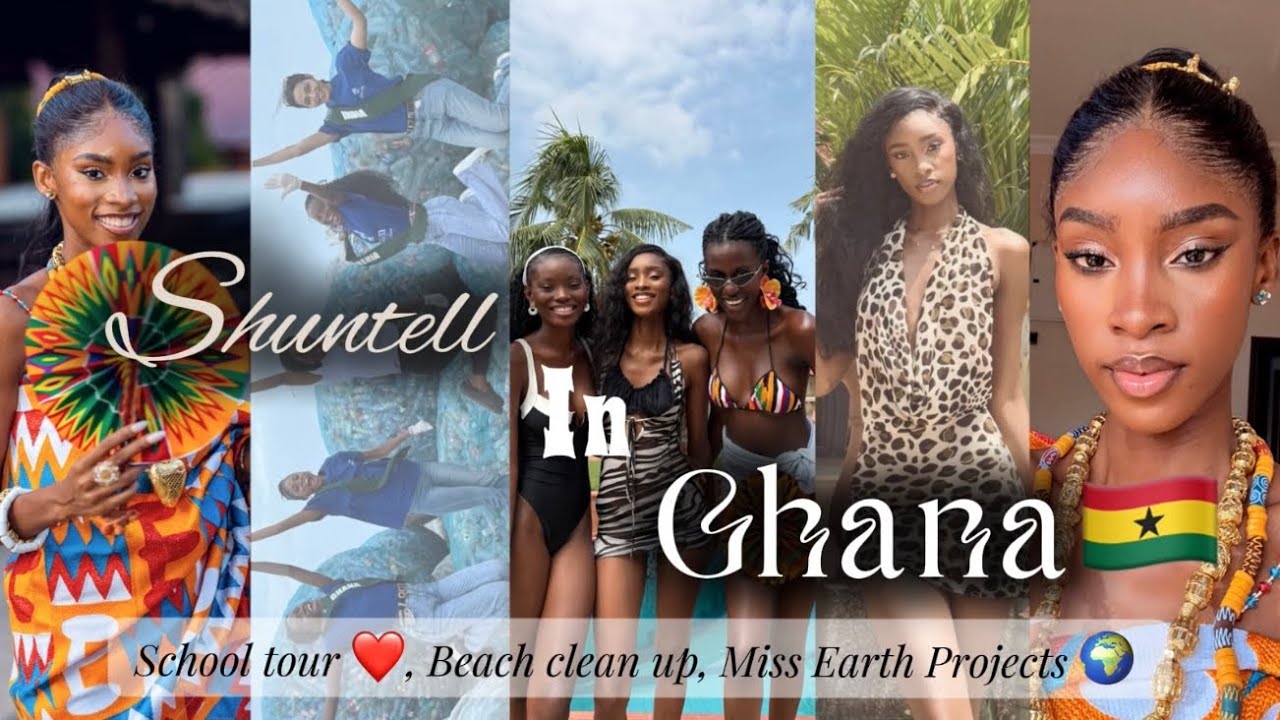 Ghana Vlog🇬🇭; Fun trip with my pageant sisters👑 ,School tour and Beach cleanup 