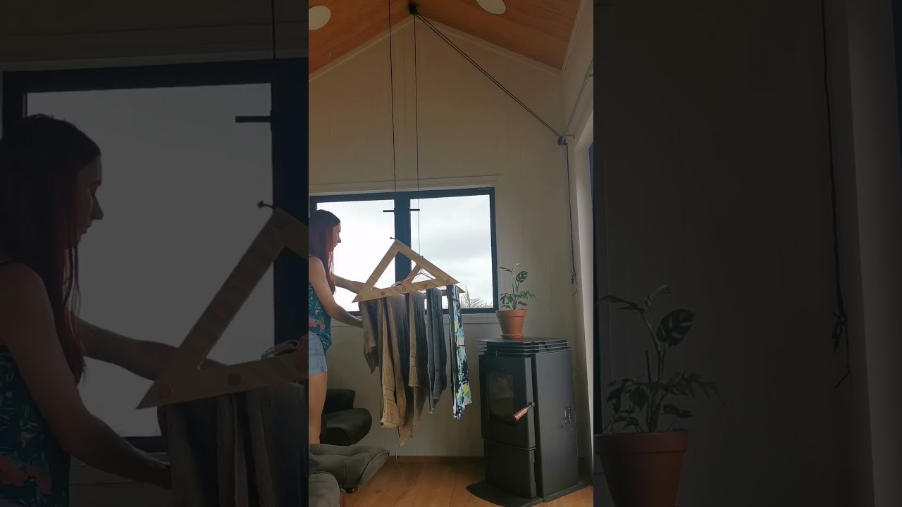 Our Pulley Laundry Rack in our own Tiny Home #shorts