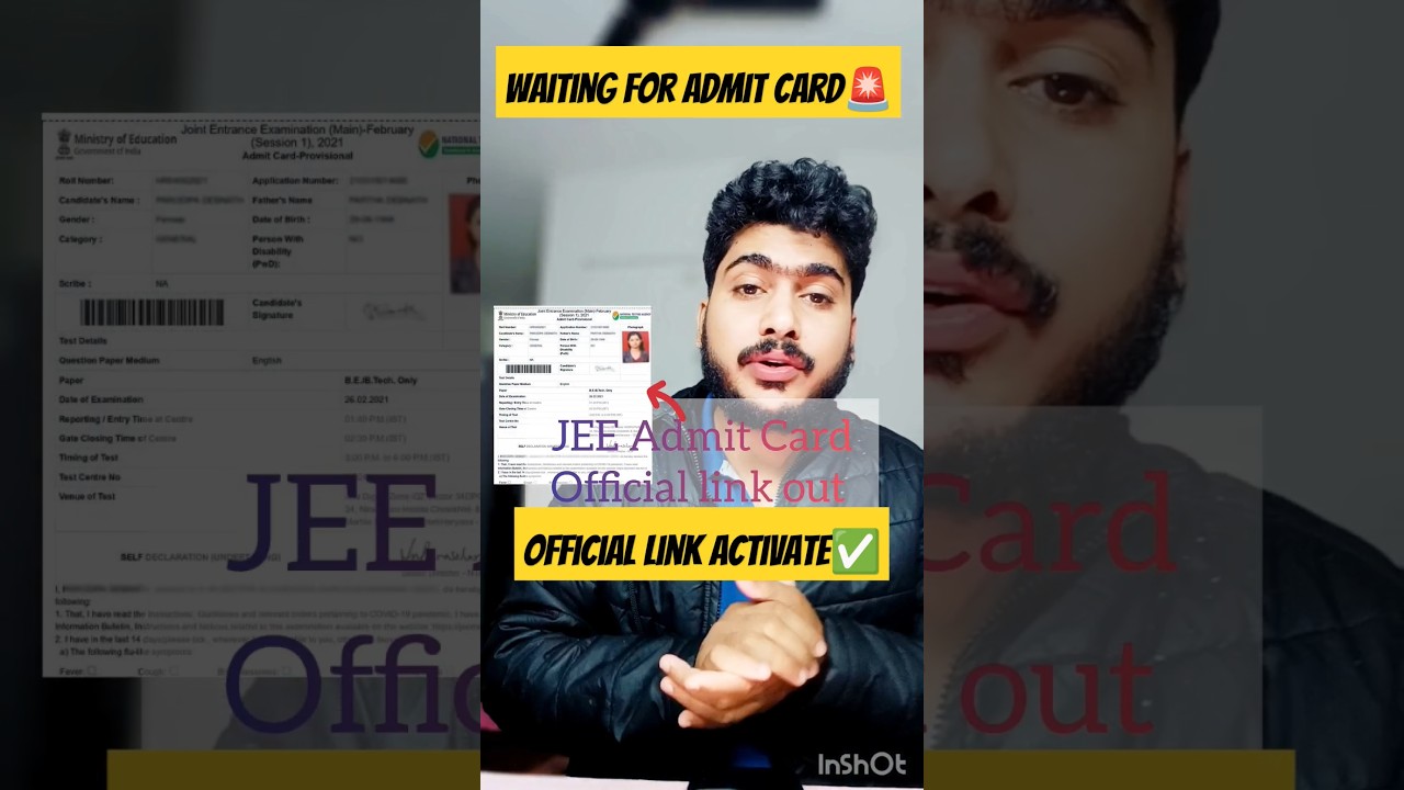 Admit Card Out ⁉️- JEE Mains 2025 | JEE Mains 2025 Admit card Link Activated ✅| Last 1 Week Strategy