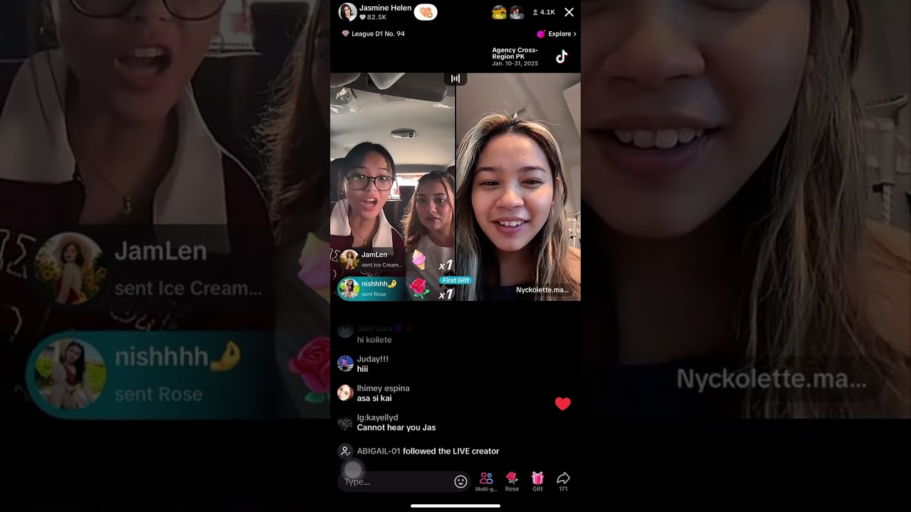 Jas TikTok live with Rain and Kolette  #jasdy  #dylan #jas #rain  #kolette