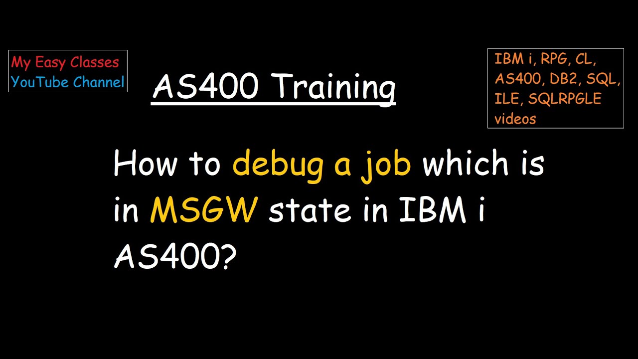Как отладить задание, находящееся в состоянии MSGW в IBM i AS400