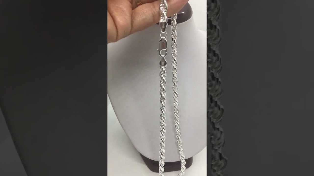 6mm 925 Sterling Silver Men's Women's Solid Rope Chain Necklace 20
