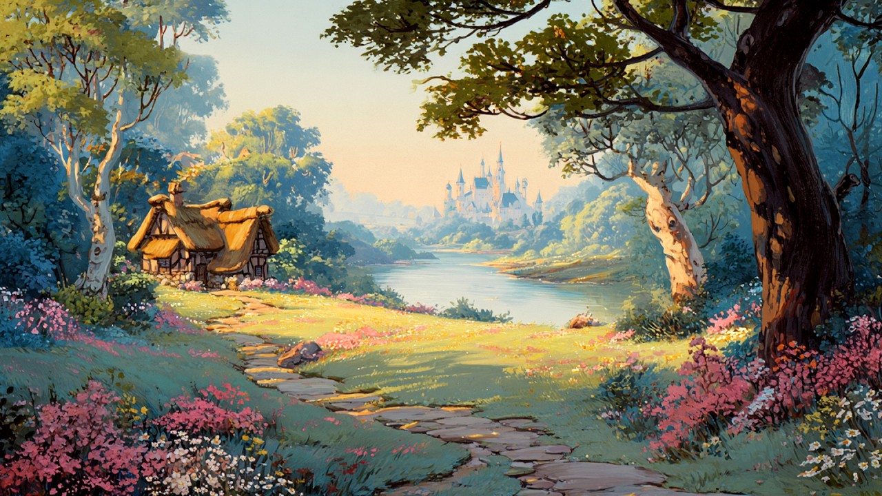 A Spring Path Along the River Cottage | Gentle Disney Music from Another Room